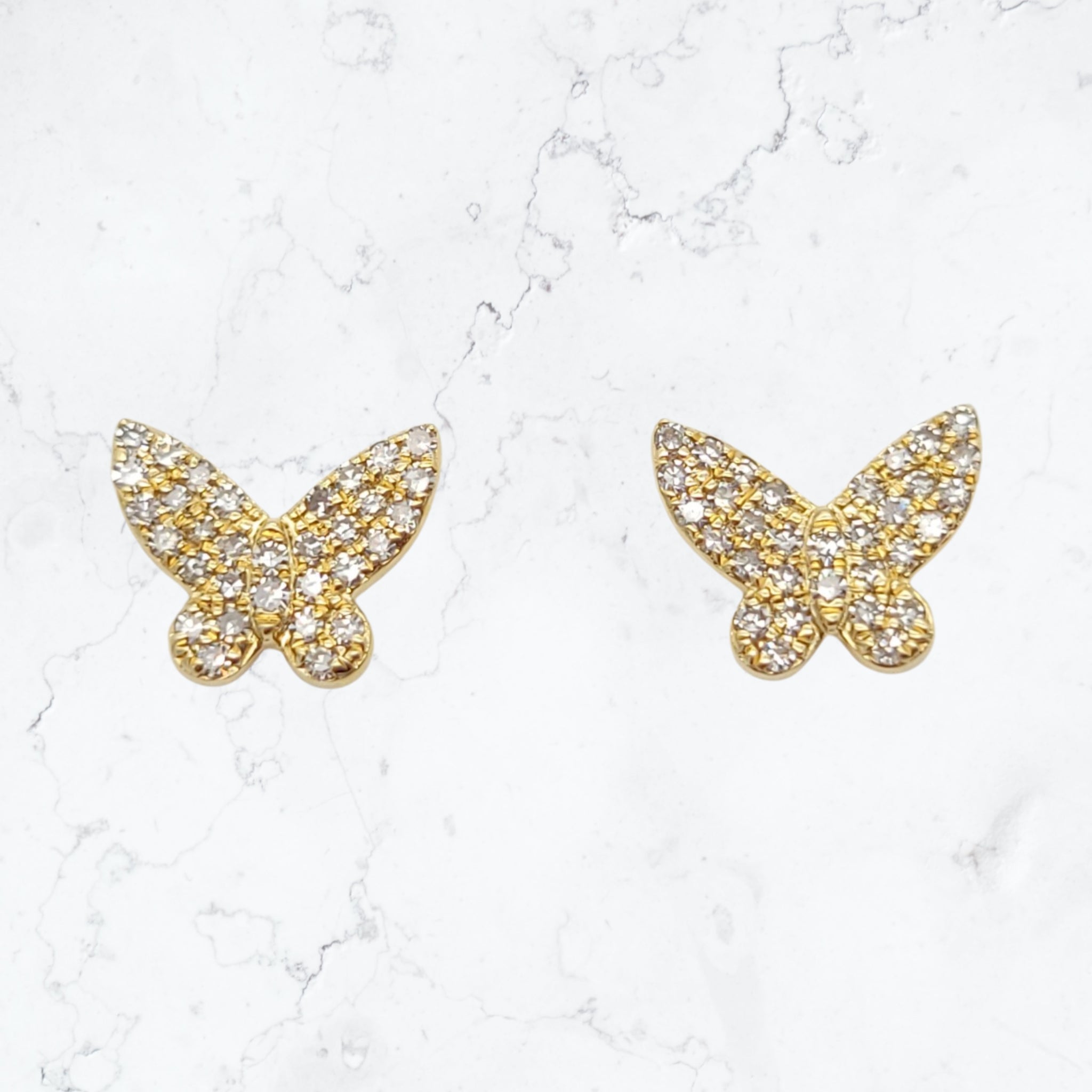 Diamond Butterfly Mini Stud Earrings