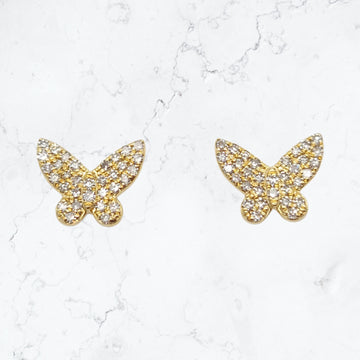 Diamond Butterfly Mini Stud Earrings